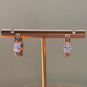 Rose gold marquise earrings with